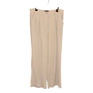 ASOS DESIGN wide leg dad‎ pants linen stone tan size 12